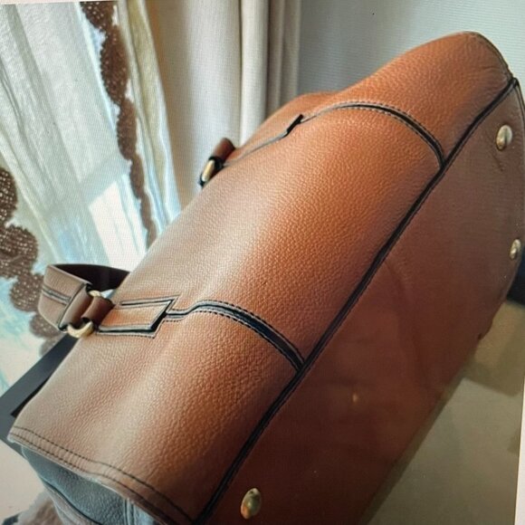 Barr and Barr vintage soft brown & Black leather handbag - Picture 6 of 9